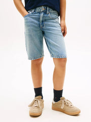 Closer look at the Tommy Hilfiger denim shorts.