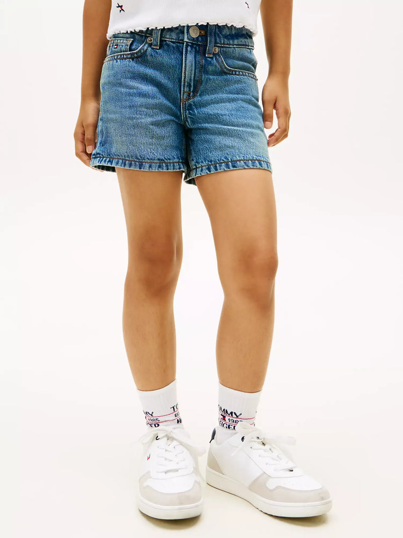Closer look at the Tommy Hilfiger denim shorts.