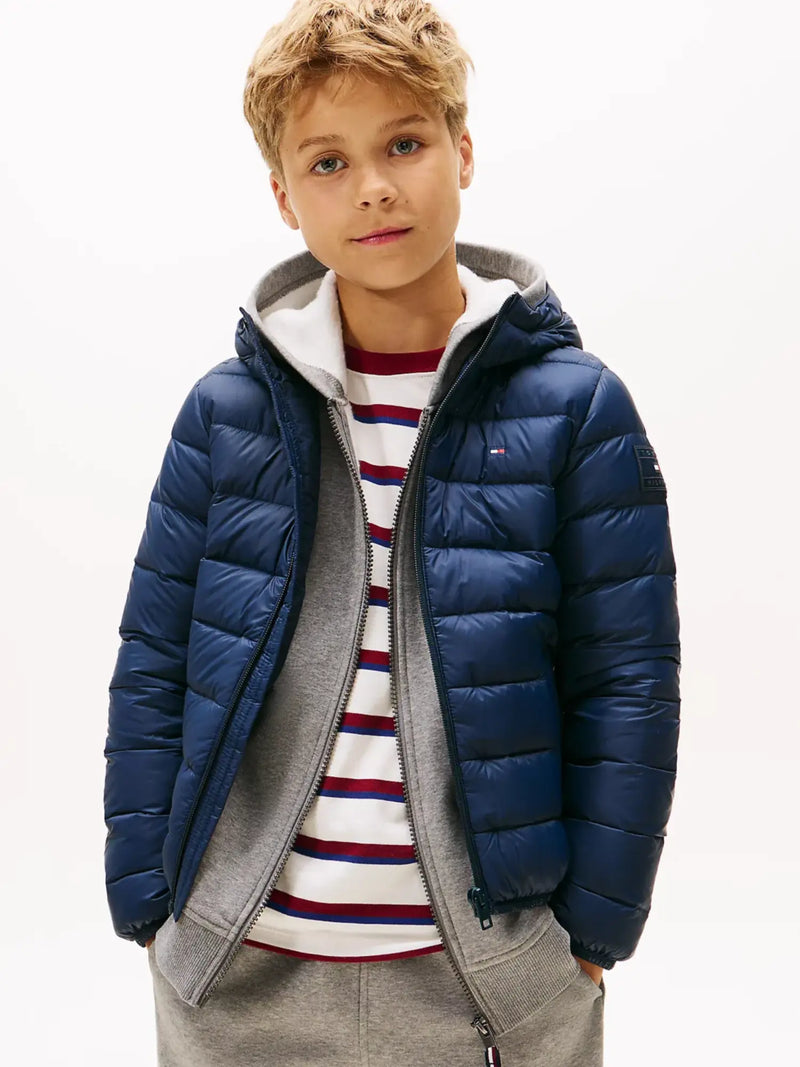 Closer view of the Tommy Hilfiger down jacket.