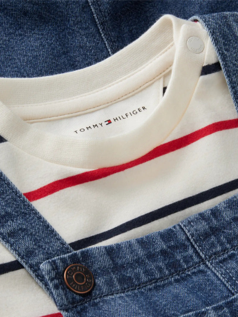 Closer look at the Tommy Hilfiger dungaree set.