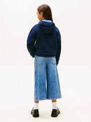 Back of the Tommy Hilfiger navy embroidered hoodie.