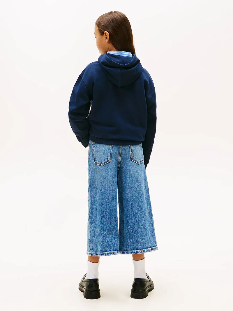 Back of the Tommy Hilfiger navy embroidered hoodie.