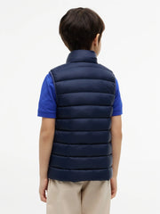 Back of the Tommy Hilfiger navy essential down gilet.
