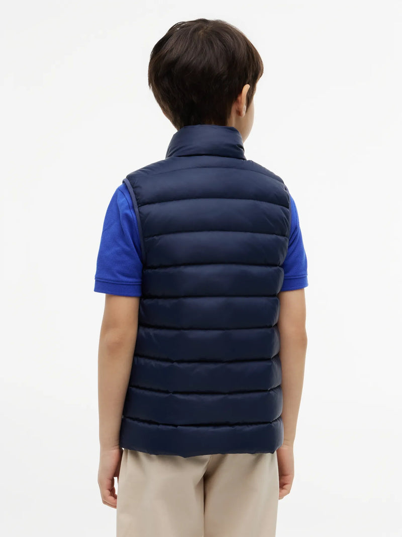 Back of the Tommy Hilfiger navy essential down gilet.