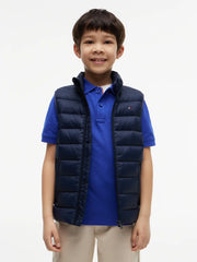 Closer view of the Tommy Hilfiger essential down gilet.