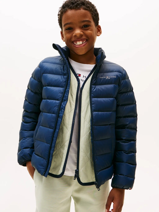 Closer view of the Tommy Hilfiger essential down jacket.