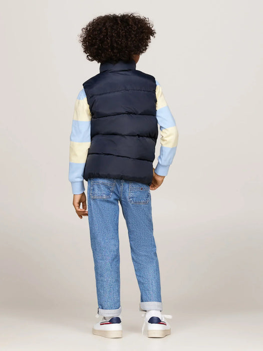 Back view of the Tommy Hilfiger boy's essential gilet.