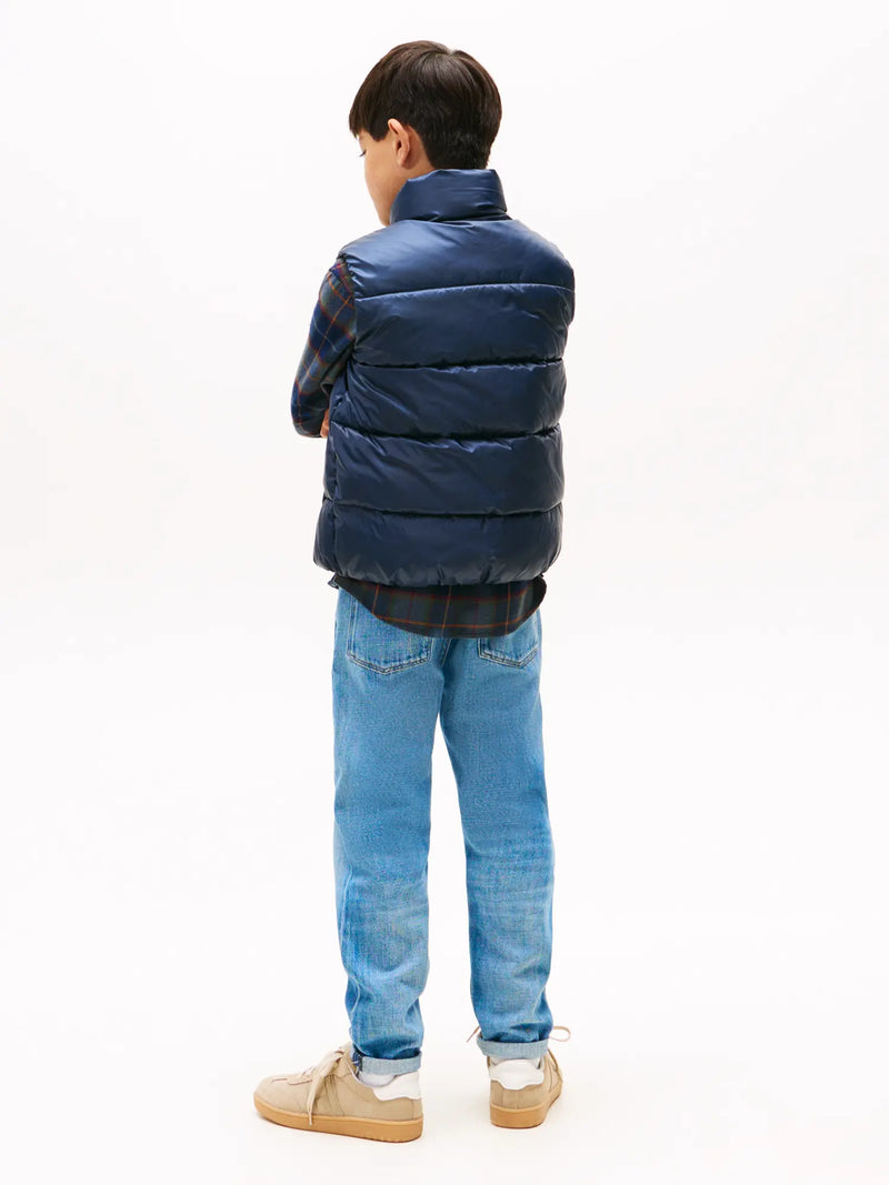 Back of the Tommy Hilfiger navy essential gilet.