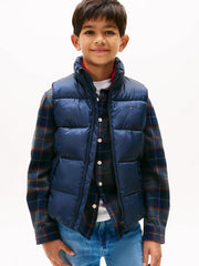 Closer look at the Tommy Hilfiger essential gilet showing detail of the