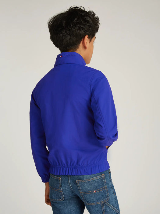 Back of the Tommy Hilfiger blue essential jacket.