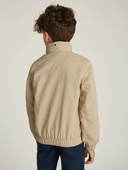 Back view of the Tommy Hilfiger beige essential jacket.