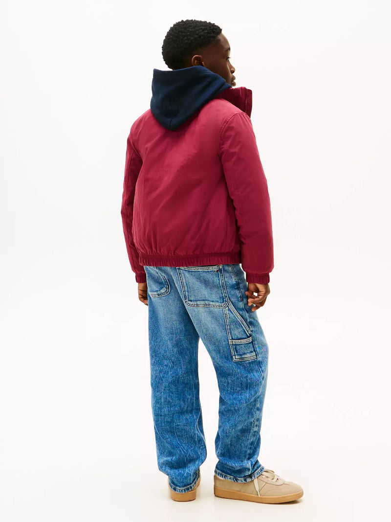 Rear view of the Tommy Hilfiger essential padded jacket.