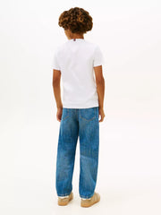 Back of the Tommy Hilfiger white faded logo t-shirt.