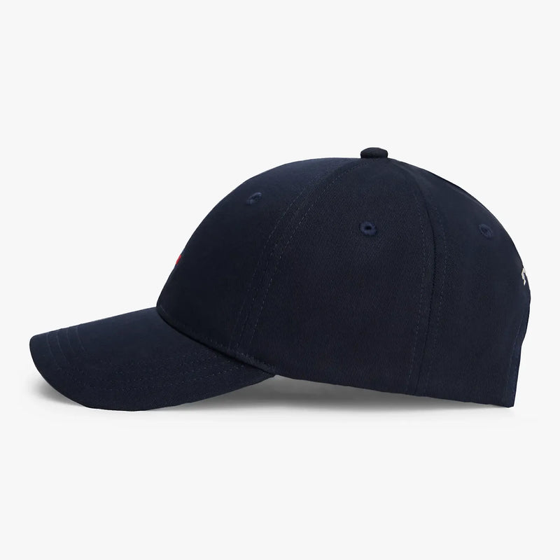 Side view of the Tommy Hilfiger flag cap.
