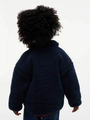 Back of the Tommy Hilfiger navy fleece jacket.