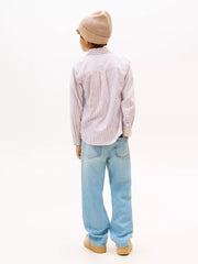 Back of the Tommy Hilfiger red flex ithaca shirt.