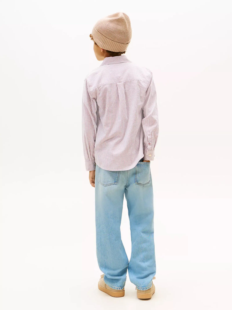 Back of the Tommy Hilfiger red flex ithaca shirt.