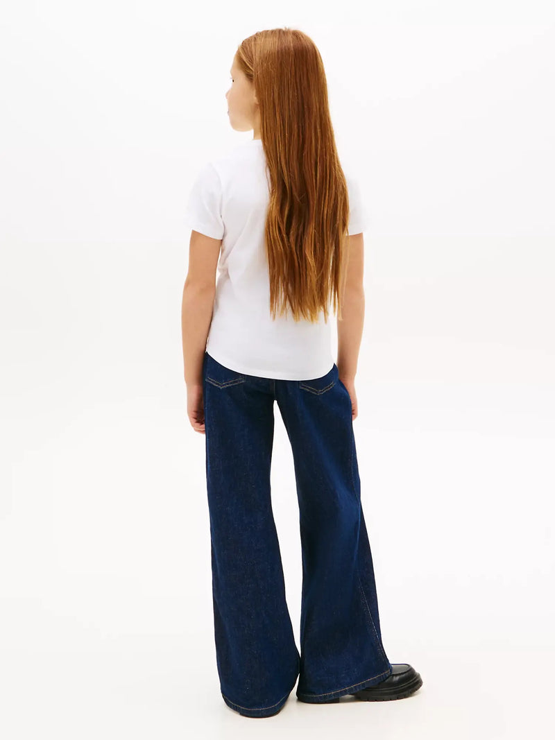 Rear view of the Tommy Hilfiger white foil logo t-shirt.