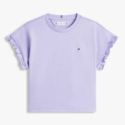 Tommy Hilfiger girl's frilled sleeve t-shirt - kg08970.