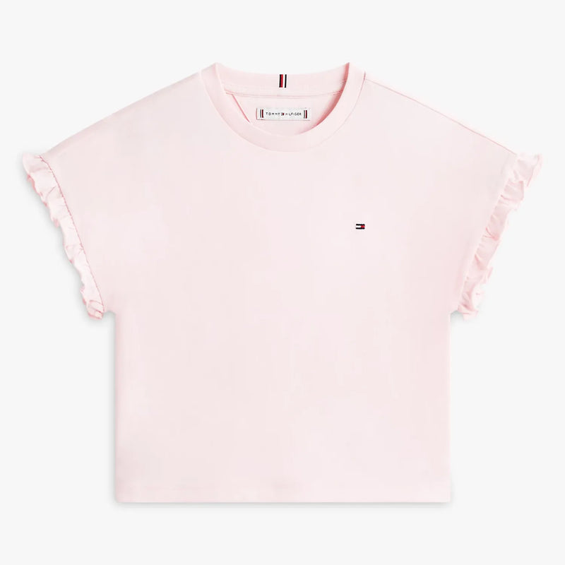 Tommy Hilfiger girl's frilled sleeve t-shirt - kg08970.