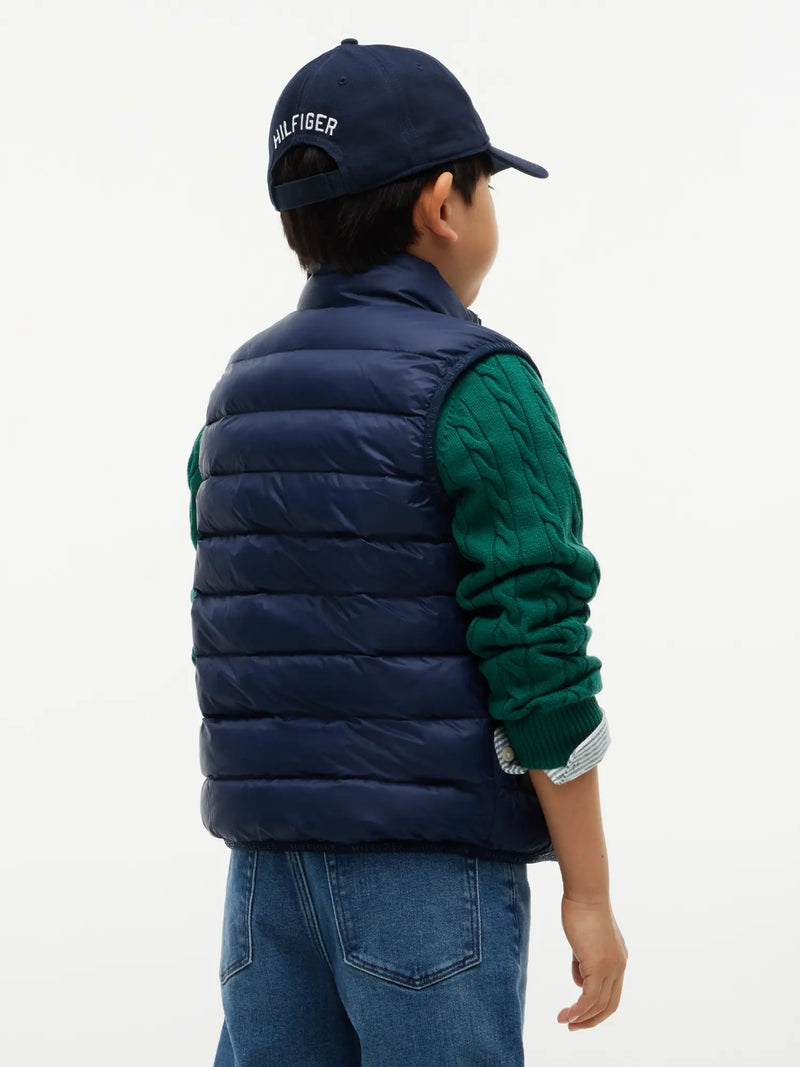 Back of the Tommy Hilfiger navy gilet.