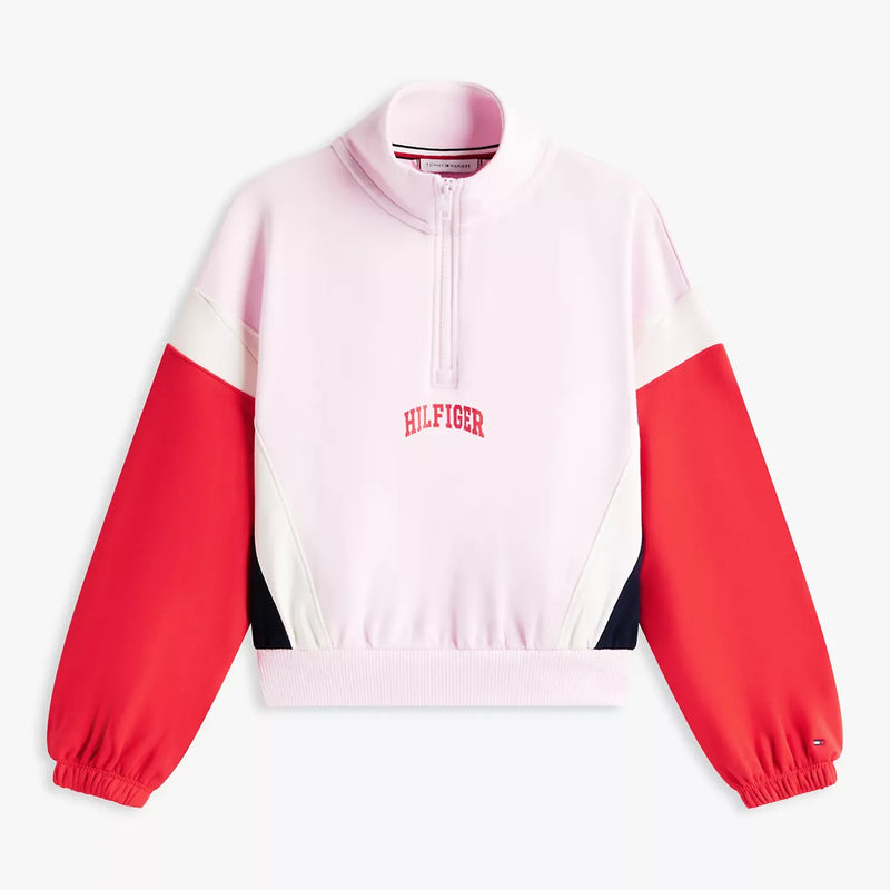 Tommy Hilfiger girl's half zip sweatshirt - kg09237.