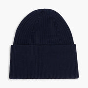 Back of the Tommy Hilfiger navy heritage beanie.