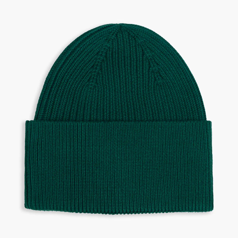 Back of the Tommy Hilfiger green heritage beanie.