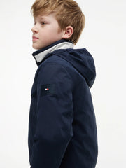 Tommy Hilfiger heritage essential jacket with logo patch on the sleeve.