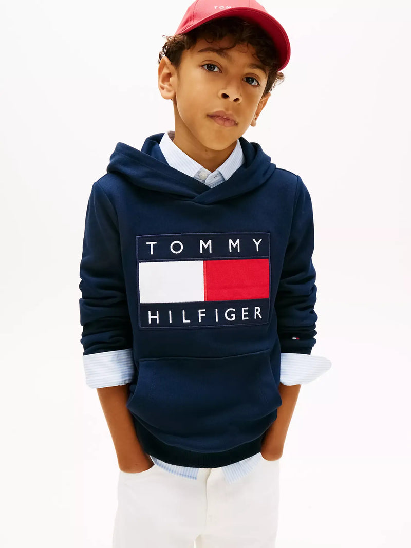 Closer look at the Tommy Hilfiger heritage flag hoodie.