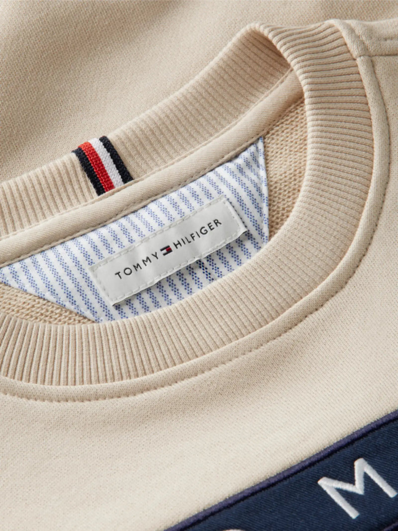 Closer view of the Tommy Hilfiger heritage flag sweatshirt.