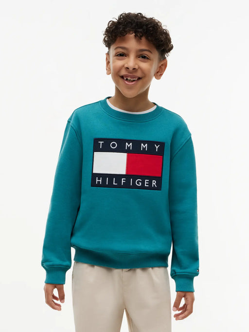 Closer look at the Tommy Hilfiger heritage flag sweatshirt.