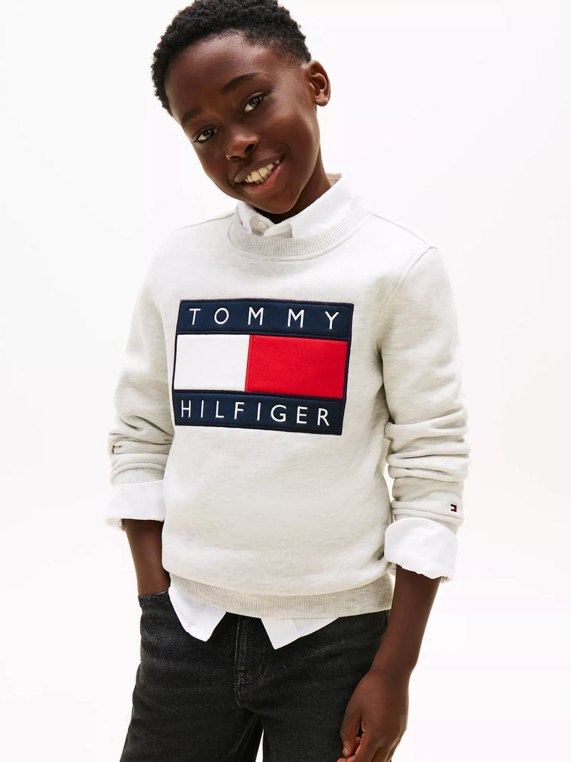 Closer look at the Tommy Hilfiger heritage flag sweatshirt.