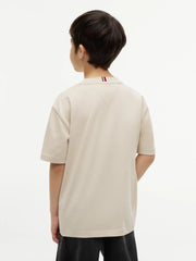 Back of the Tommy Hilfiger beige heritage flag t-shirt.