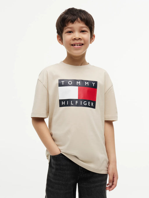 Closer view of the Tommy Hilfiger heritage flag t-shirt.