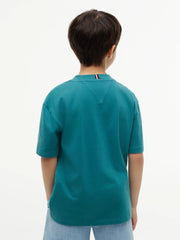 Back of the Tommy Hilfiger green heritage flag t-shirt.