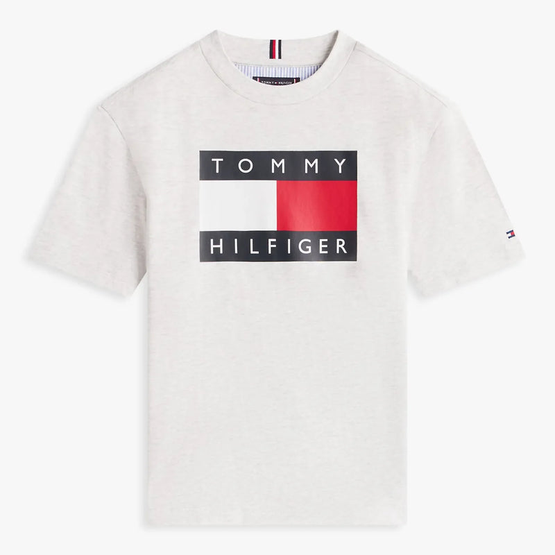 Tommy Hilfiger light grey heather heritage flag t-shirt - kb10340.