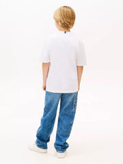 Back of the Tommy Hilfiger white heritage flag t-shirt.