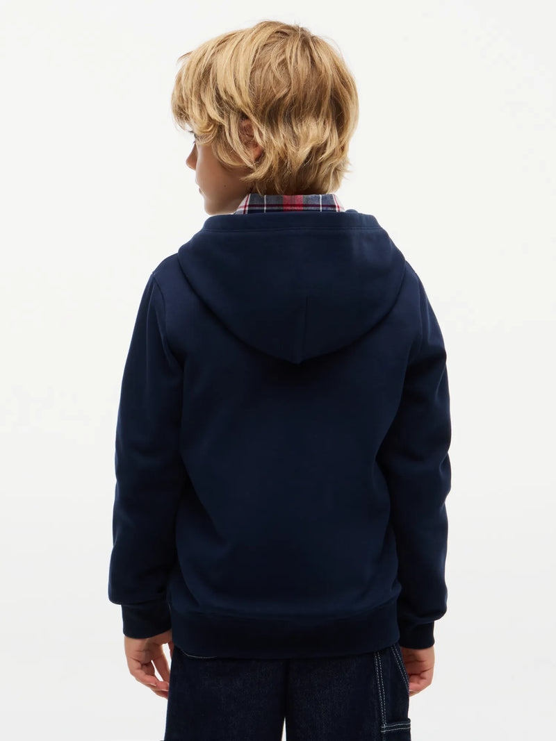 Rear view of the Tommy Hilfiger heritage hoodie.