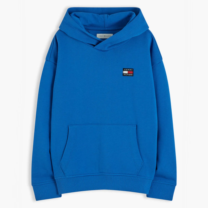 Tommy Hilfiger boy's vibrant blue heritage flag hoodie - ks00772.