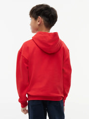 Back of the Tommy Hilfiger red heritage flag hoodie.