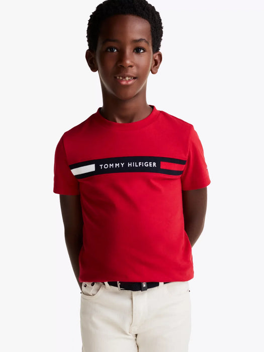 Tommy Hilfiger insert t-shirt with embroidered panel.