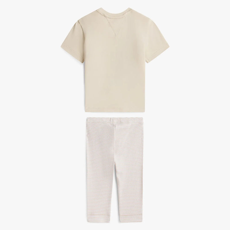 Back of the Tommy Hilfiger beige leggings set.