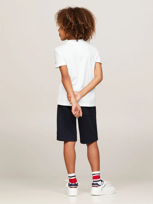 Reverse side of the Tommy Hilfiger white logo t-shirt.