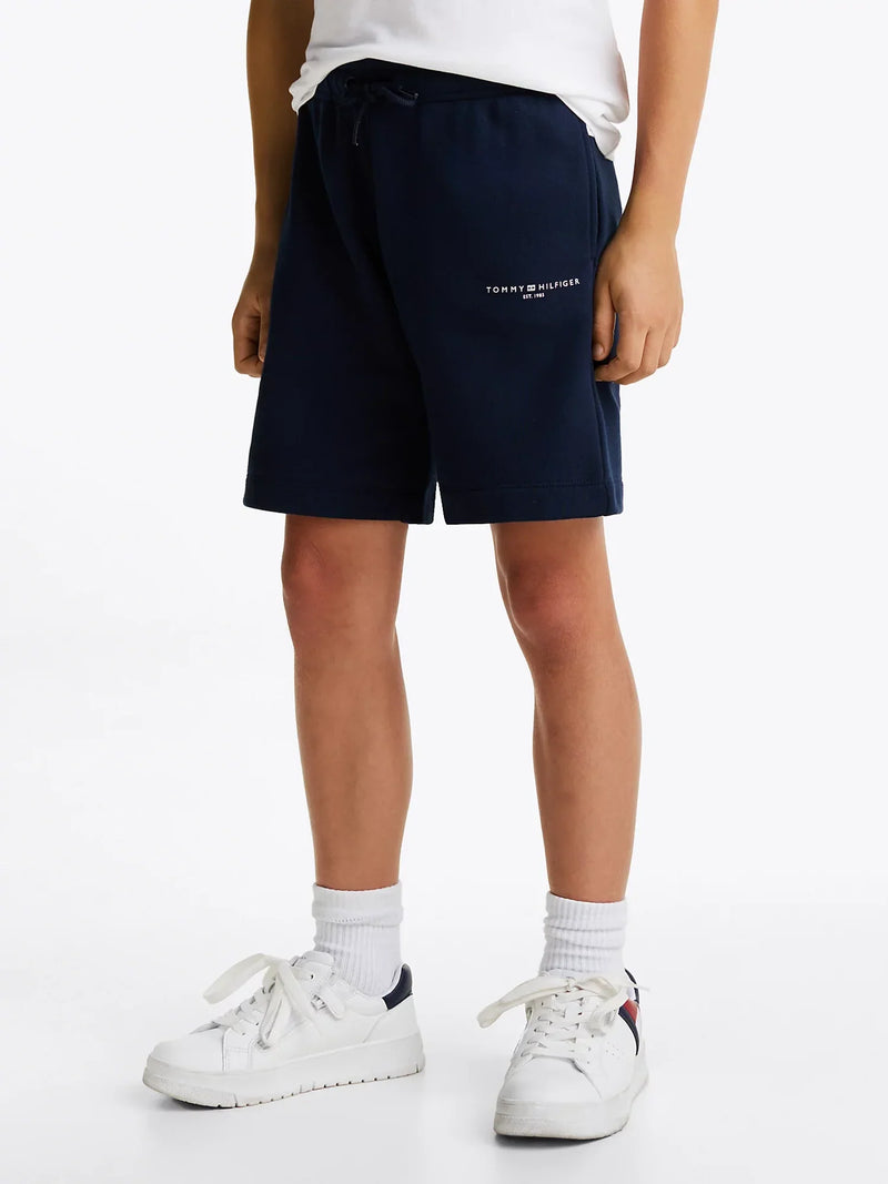 Closer look at the Tommy Hilfiger logo track shorts.