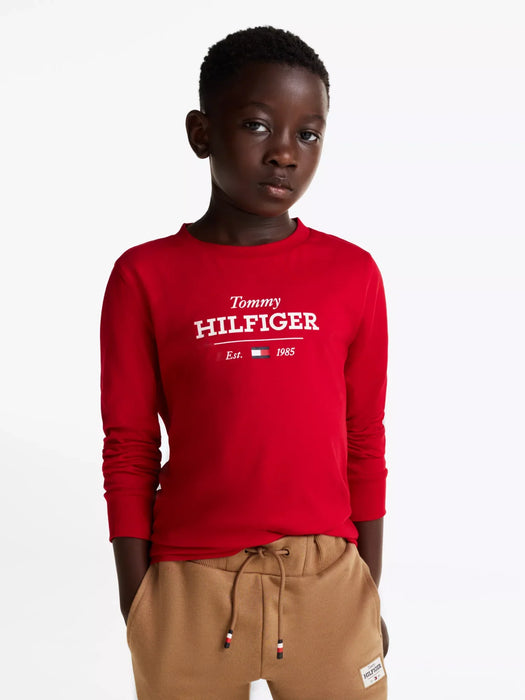 Closer view of the Tommy Hilfiger long sleeve 1985 t-shirt.