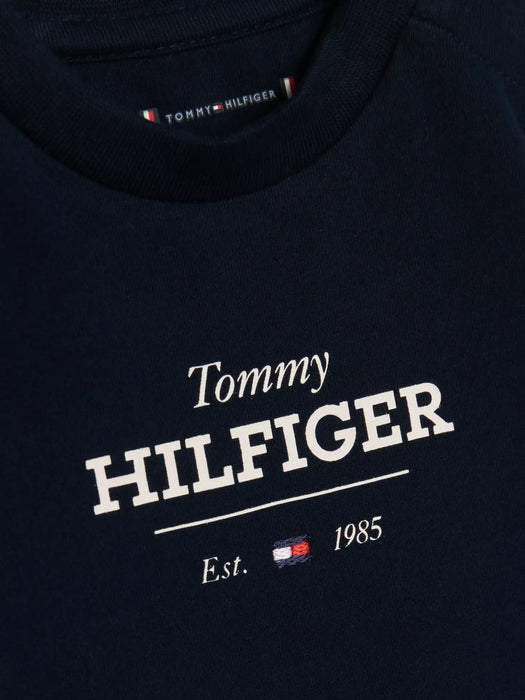 Closer view of the Tommy Hilfiger long sleeve monotype t-shirt.