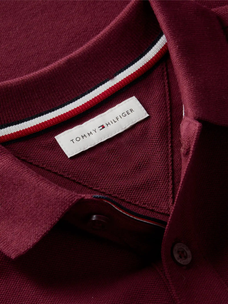 Closer look at the Tommy Hilfiger long sleeve polo shirt.