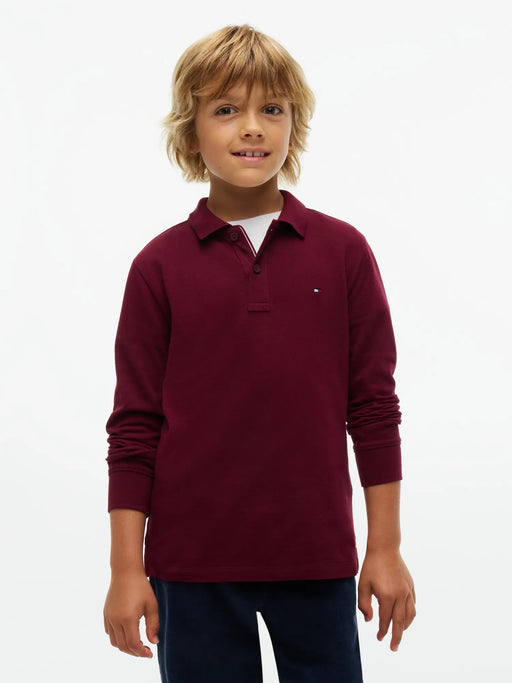 Closer look at the Tommy Hilfiger long sleeve polo shirt.