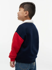 Rear view of the Tommy Hilfiger long sleeve rugby shirt.